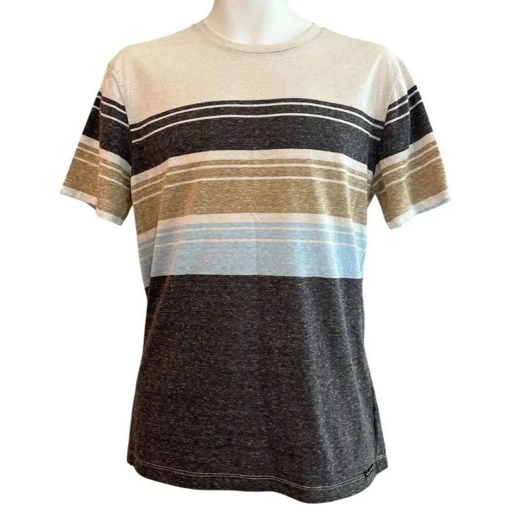 Mens Medium Striped Lightweight Short Sleeve Crew Neck T Shirt Ocean Current NWT